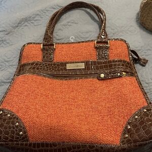 Orange and Brown Women's Bag